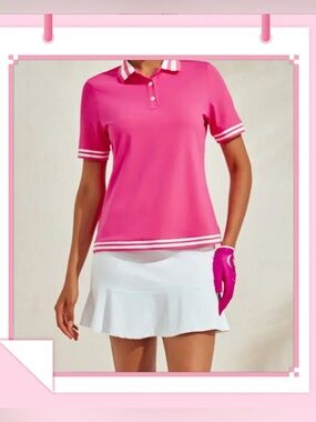 Acegolfs Navycore Ezeecool Short-Sleeve Polo Shirt UPF50+ Pink Sz XXL NWT